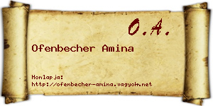 Ofenbecher Amina névjegykártya